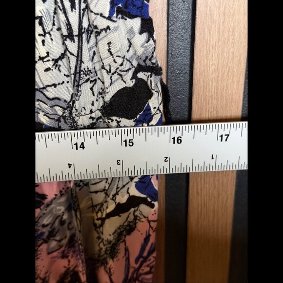 Joni Blair Shirt Dress 7 Womens Multicolor Short Sleeve Collared Leafy Floral - Picture 4 of 10